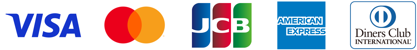 VISA・Mastercard・JCB・American Express・Diners Club